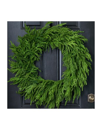 Real Touch Norfolk Pine Christmas Holiday Wreath - 30"