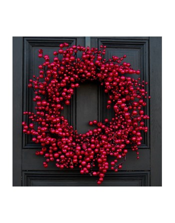 Red Berry Front Door Christmas Wreath – 24”