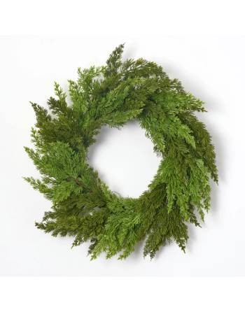 Real Touch Winter Cedar Christmas Wreath – 24”